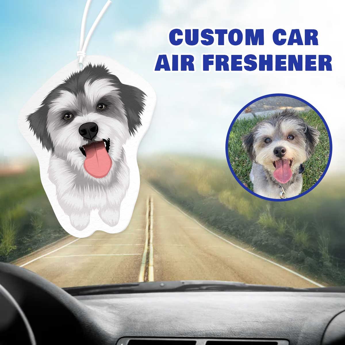 Personalized Dog Portrait Air Freshener - thv3