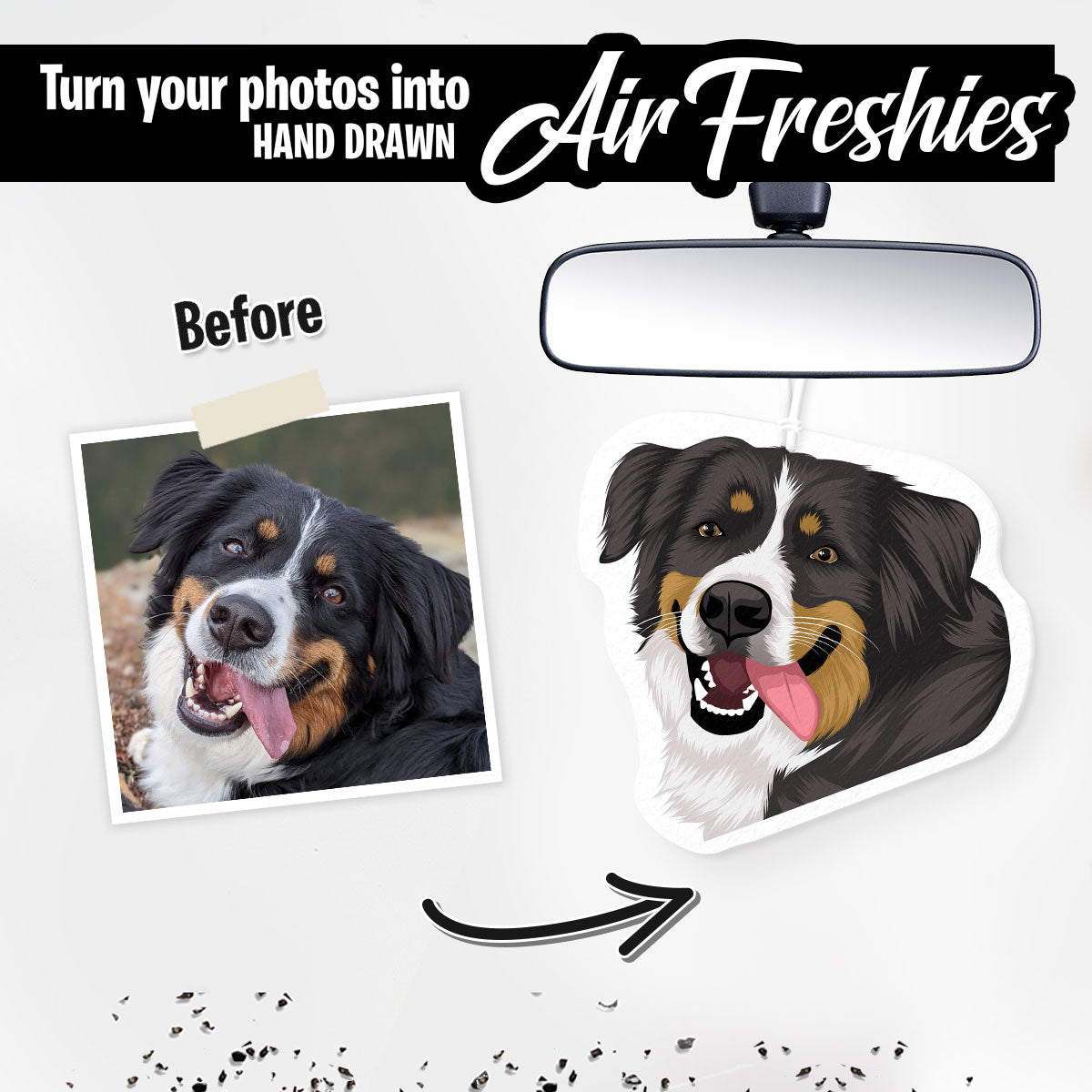 Personalized Dog Portrait Air Freshener - thv3