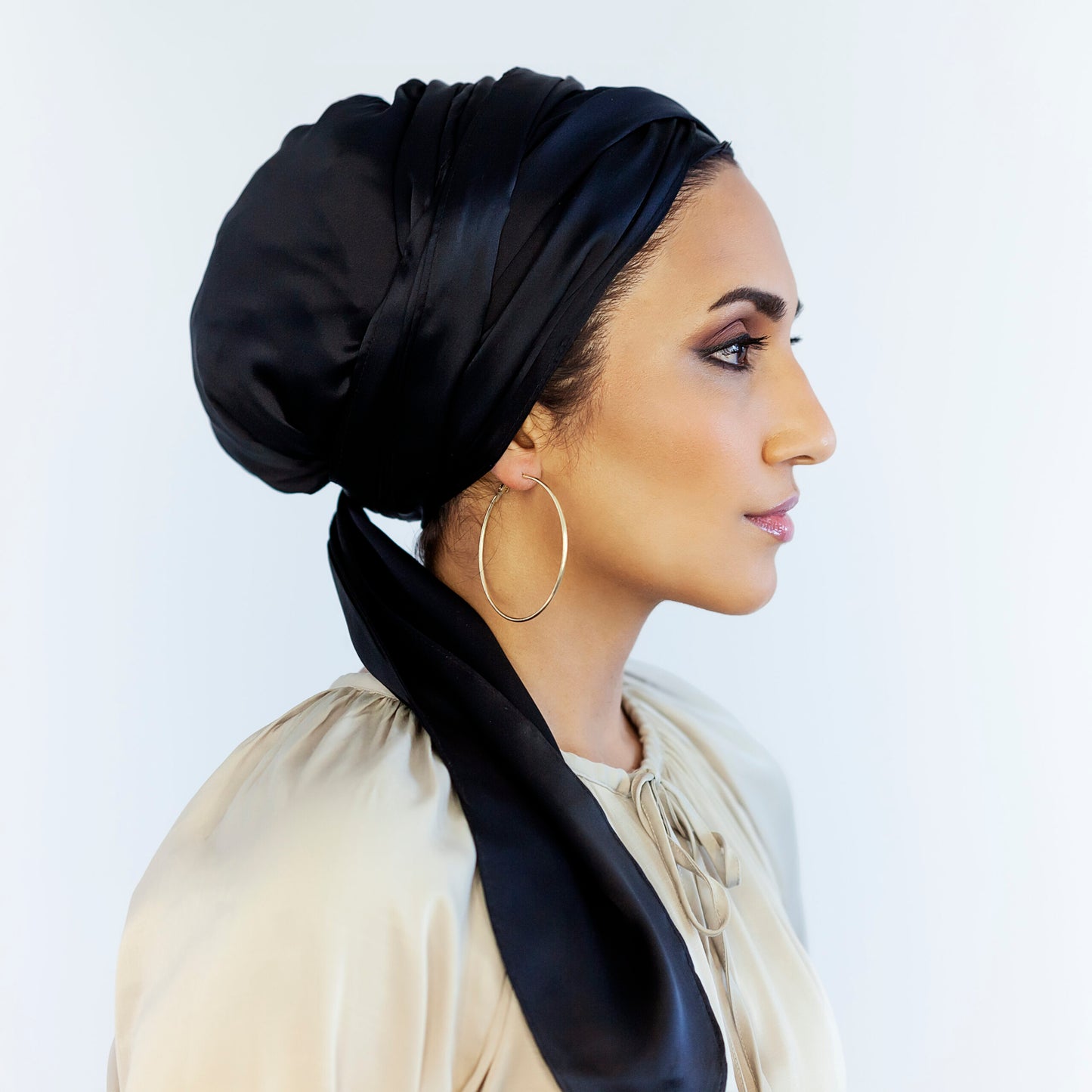 Silk Headwrap Black - thv3